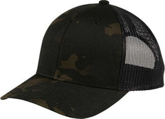Sport-Tek STC39 Yupoong MultiCam Retro Trucker Cap - Multicam Black | HIT a Double