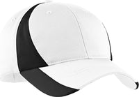 Sport-Tek YSTC11 Youth Dry Zone Nylon Colorblock Cap - White Black | HIT a Double