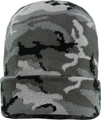 Sportsman SP12 12" Solid Cuffed Beanie - Grey Camo - HIT a Double - 1