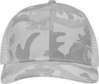 Sportsman SP1450 Traditional Lo-Pro Mesh Back Trucker Fit Cap - White Camo/ White | HIT a Double