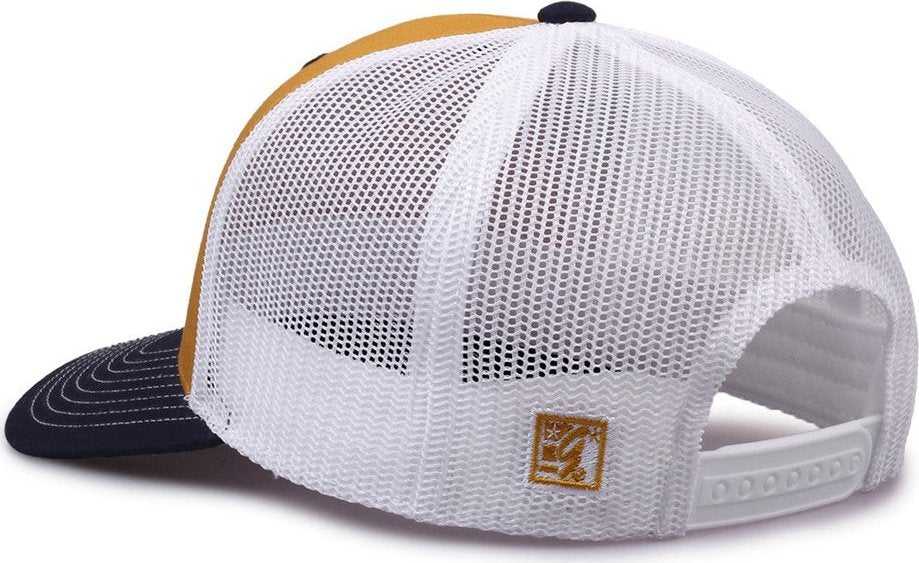 The Game GB452E Everyday Trucker Cap - Mustard Navy White | HIT a Double