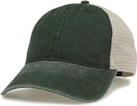 The Game GB460 Pigment Dyed Twill & Soft Trucker Cap - Bottle Green Sand | HIT a Double