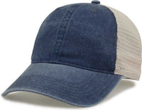 The Game GB460 Pigment Dyed Twill & Soft Trucker Cap - Navy Sand | HIT a Double