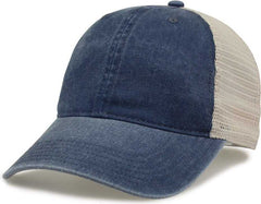The Game GB460 Pigment Dyed Twill & Soft Trucker Cap - Navy Sand | HIT a Double