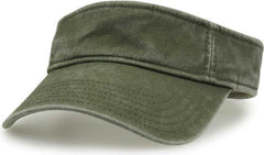 The Game GB466 Pigment Dyed Twill Visor - Light Olive | HIT a Double