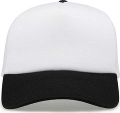 The Game GB473 Foam Front Trucker Cap - White Black | HIT a Double