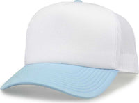 The Game GB473 Foam Front Trucker Cap - White Columbia Blue | HIT a Double