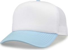 The Game GB473 Foam Front Trucker Cap - White Columbia Blue | HIT a Double