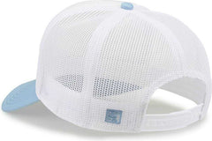 The Game GB473 Foam Front Trucker Cap - White Columbia Blue | HIT a Double