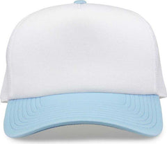 The Game GB473 Foam Front Trucker Cap - White Columbia Blue | HIT a Double