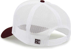 The Game GB473 Foam Front Trucker Cap - White Maroon | HIT a Double