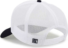 The Game GB473 Foam Front Trucker Cap - White Navy | HIT a Double