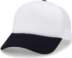 The Game GB473 Foam Front Trucker Cap - White Navy | HIT a Double