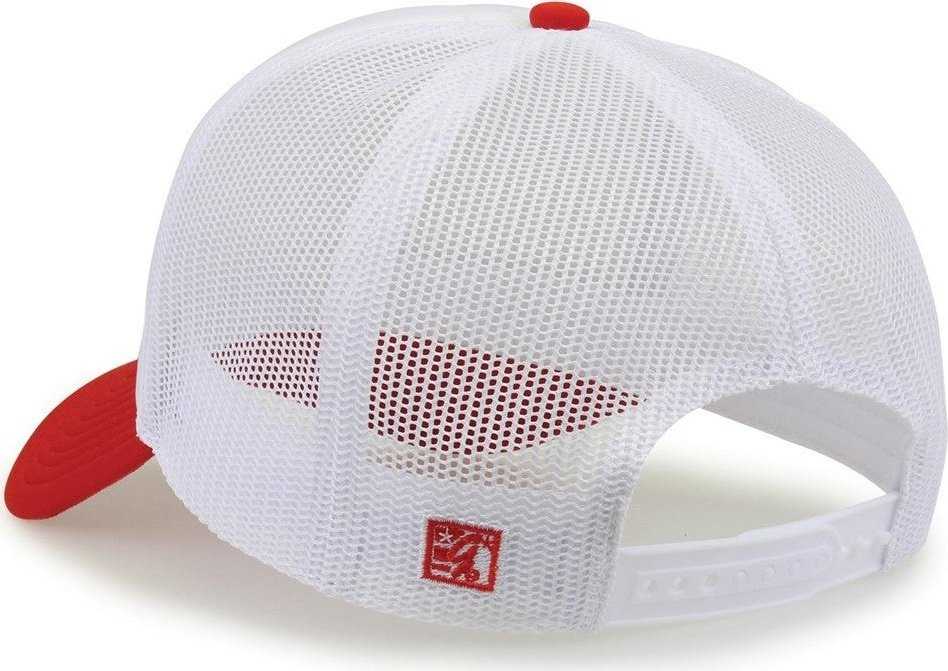 The Game GB473 Foam Front Trucker Cap - White Red | HIT a Double
