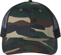 Valucap S102 Sandwich Trucker Cap - Green Camo Black | HIT a Double