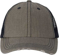 Valucap VC990 Contrast Stitch Cap - Olive Green/ Navy | HIT a Double