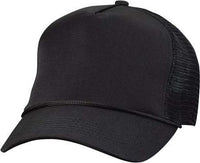 Valucap 8804H Five-Panel Mesh-Back Trucker Cap - Black | HIT a Double