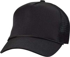Valucap 8804H Five-Panel Mesh-Back Trucker Cap - Black | HIT a Double