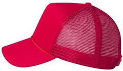 Valucap 8804H Five-Panel Mesh-Back Trucker Cap - Red | HIT a Double