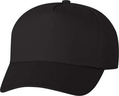 Valucap 8869 Five-Panel Twill Cap - Black | HIT a Double