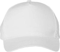 Valucap 8869 Five-Panel Twill Cap - White | HIT a Double
