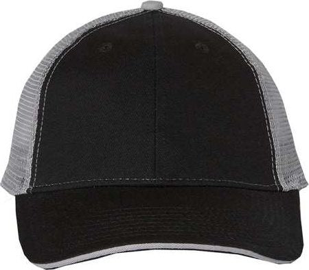 Valucap S102 Sandwich Trucker Cap - Black Grey | HIT a Double
