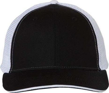 Valucap S102 Sandwich Trucker Cap - Black White | HIT a Double