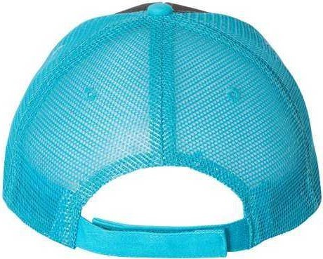 Valucap S102 Sandwich Trucker Cap - Charcoal Neon Blue | HIT a Double