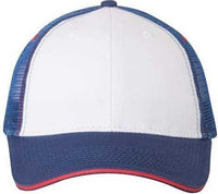 Valucap S102 Sandwich Trucker Cap - White Royal Red | HIT a Double
