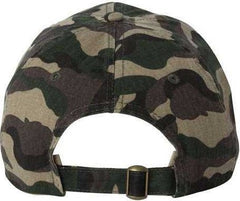 Valucap VC300A Adult Bio-Washed Classic Dads Cap - Green Camo | HIT a Double