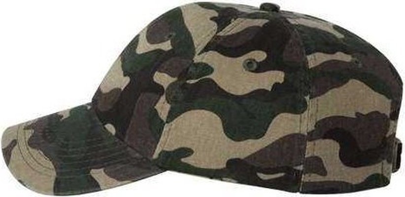 Valucap VC300A Adult Bio-Washed Classic Dads Cap - Green Camo | HIT a Double