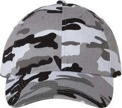 Valucap VC300A Adult Bio-Washed Classic Dads Cap - Grey Camo | HIT a Double
