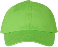 Valucap VC300A Adult Bio-Washed Classic Dads Cap - Neon Green | HIT a Double