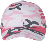 Valucap VC300A Adult Bio-Washed Classic Dads Cap - Pink Camo | HIT a Double