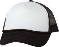 Valucap VC700 Foam Mesh-Back Trucker Cap - White Black - HIT a Double