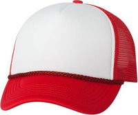 Valucap VC700 Foam Mesh-Back Trucker Cap - White Red - HIT a Double