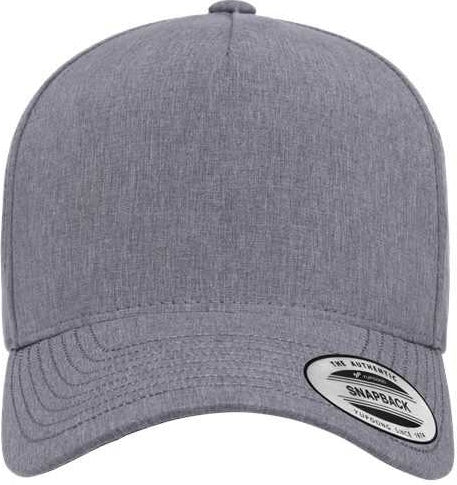 Yupoong 5389AP 5-Panel Snapback with Perforated Cap - Heather Grey | HIT a Double