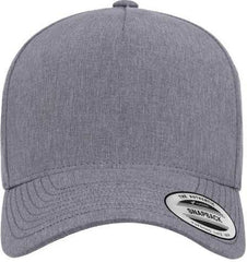 Yupoong 5389AP 5-Panel Snapback with Perforated Cap - Heather Grey | HIT a Double