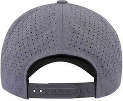 Yupoong 5389AP 5-Panel Snapback with Perforated Cap - Heather Grey | HIT a Double