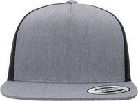 Yupoong 6006 Five-Panel Classic Trucker Cap - Heather/ Black | HIT a Double