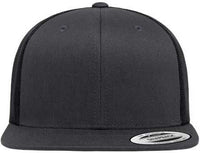 Yupoong 6609 Retro High Profile Trucker Cap - Charcoal/ Black | HIT a Double