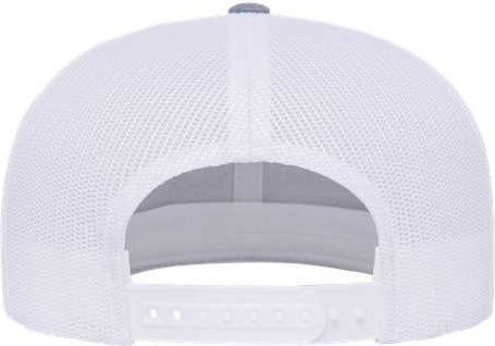 Yupoong 6609 Retro High Profile Trucker Cap - Heather Grey/ White | HIT a Double