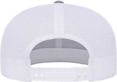 Yupoong 6609 Retro High Profile Trucker Cap - Heather Grey/ White | HIT a Double