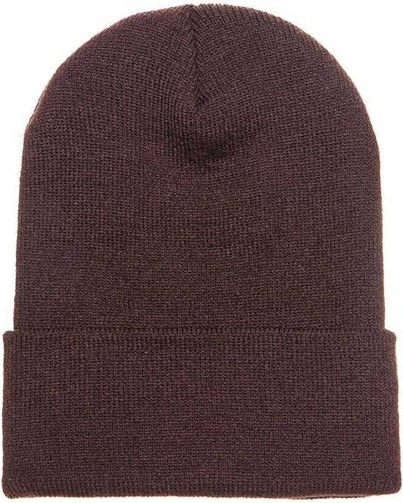 Yupoong 1501KC Classics Cuffed Knit Beanie - Brown | HIT a Double