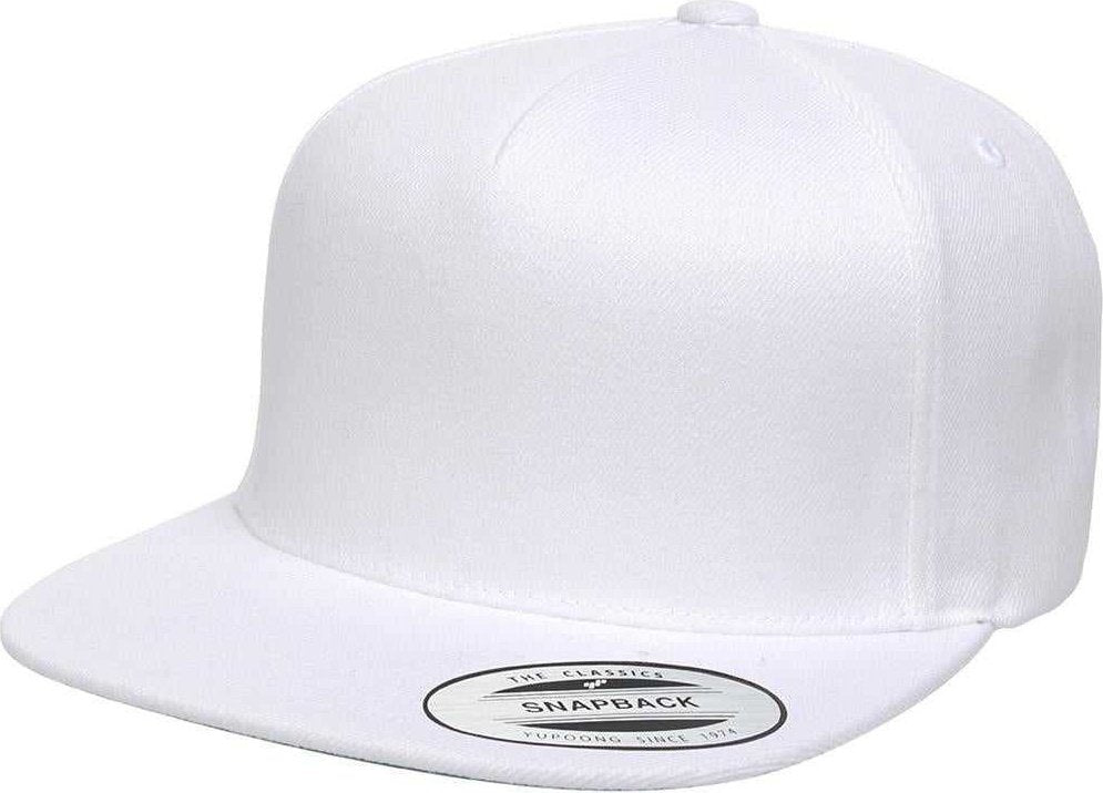 Yupoong 5089M Classics Premium 5-Panel Snapback Cap - White | HIT a Double