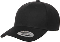 Yupoong 5789M Classics 5-Panel Premium Curved Visor Snapback Cap - Black | HIT a Double