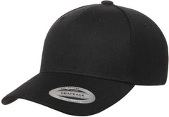 Yupoong 5789M Classics 5-Panel Premium Curved Visor Snapback Cap - Black | HIT a Double
