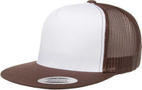 Yupoong 6006W Classics Trucker Cap White Front - Brown White - HIT a Double