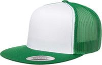 Yupoong 6006W Classics Trucker Cap White Front - Kelly White | HIT a Double