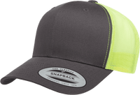 Yupoong 6606T Classics Retro Trucker Cap 2-Tone - Charcoal Neon Green | HIT a Double